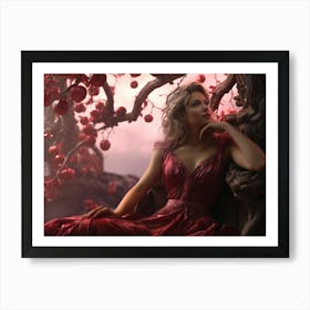 Upscaled A Woman Sitting Under Apple Trees Posing In The Sky In Th B3b1386d Fba2 427c 981b Cdd7ee4bb892 Art Print