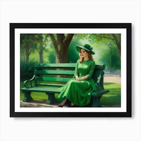 Lady In Green 5 Art Print