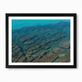 Turquoise sea and rocky coast Art Print