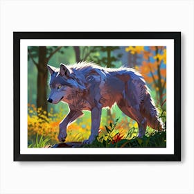 Wolf In The Woods 6 Art Print