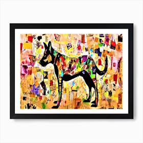 Patchwork Shepard Dog - Dog On Paper Art Print