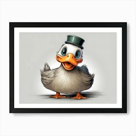 Duck In A Top Hat Art Print