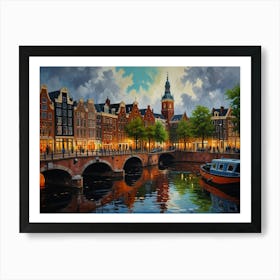 Amsterdam At Night art Art Print