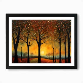 Sunset In The Forest 1 Art Print