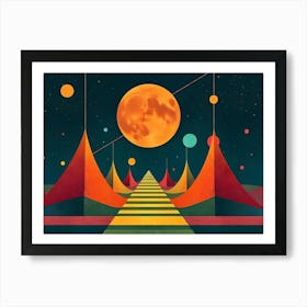 Moon And Stars Art Print