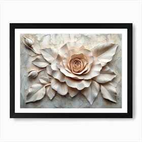 3d Rose from Plaster Custom Design Art Print