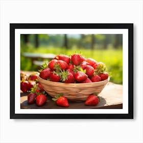 Strawberries In A Basket 4 Art Print