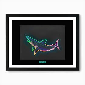 Neon Sign Inspired Shark 4 Poster Art Print