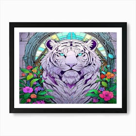 Tiger In The Garden Art Print