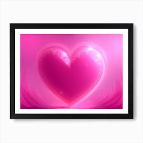 A Glowing Pink Heart Vibrant Horizontal Composition 85 Art Print