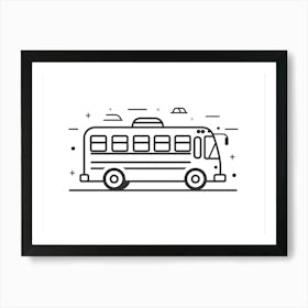 School Bus Line Icon Art Print