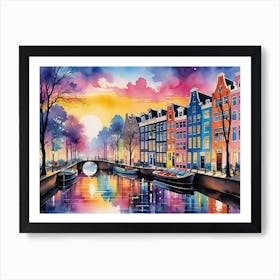 Amsterdam At Sunset 3 Art Print