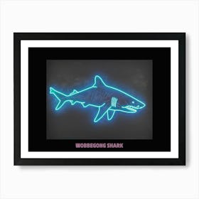 Neon Pink Aqua Wobbegong Shark Poster 2 Art Print