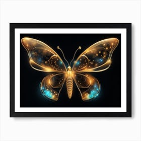 Golden Butterfly 67 Art Print