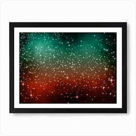 Blue Green Shining Star Background 1 Art Print