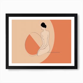 Nude Woman In A Circle Art Print