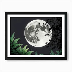 Full Moon In The Forest 1 Art Print