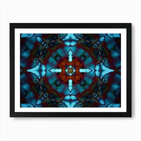 Pattern And Texture Space Blue Watercolor And Alcohol Ink Art Print