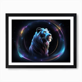 Lion In Space 1 Art Print