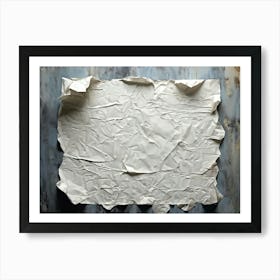 Abstract Art Composition Featuring A White Crumpled Paper Material With Intentional Creases And Tea (2) Art Print