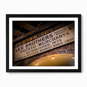 Lee Brothers Sign at Borough Market in London // Travel Photography Art Print