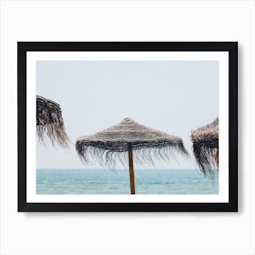 Straw Beach Umbrellas Art Print