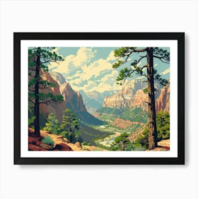 Vintage Wooded Pines 7 Art Print