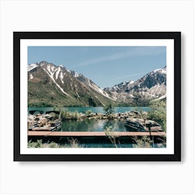 Peaceful Lake With Boats Art Print