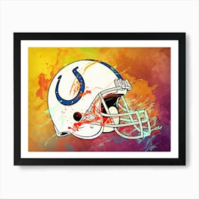 Indianapolis Colts Helmet Abstract Art Print