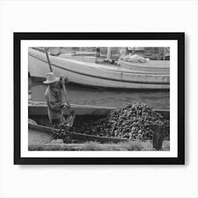 Untitled Photo, Possibly Related To Unloading Oysters From Fisherman S Boat, Olga, Louisiana By Russell Lee Art Print