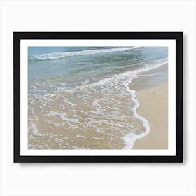 Sea water, waves and beige sand on the beach Art Print
