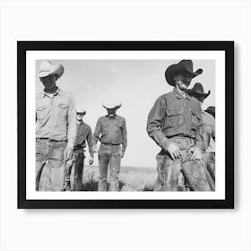 Cowboys Walking, Western Aesthetic, Vintage Black and White Old Photo 1 Art Print