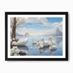Ducks On The Lake Art Print