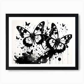 Butterfly Splatter Art Print