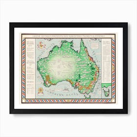 A Map Of Australia, Macdonald Gil Art Print
