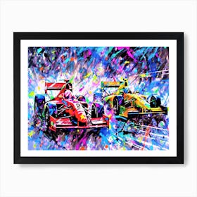 Race Cars On Track - Two Racing Cars On The Track Art Print