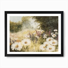 Daisies In The Meadow  Art Print