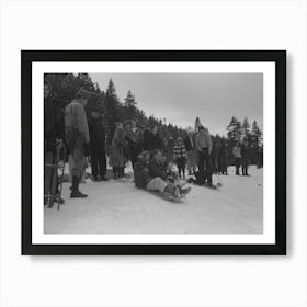 Fun In The Snow, Sequoia National Park, California By Russell Lee Art Print