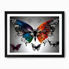 Colorful Butterflies 80 Art Print