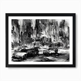 Black And White Cityscape 1 Art Print