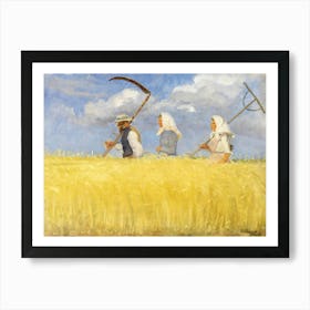 Three Women In A Wheat Field Art Print