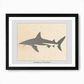 Common Thresher Shark Silhouette 6 Poster Art Print