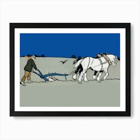 Plow In The Snow Art Print