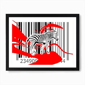 Funny Barcode Animals Art Illustration In Painting Style 079 Art Print