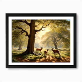 Deer In The Woods 1 Art Print