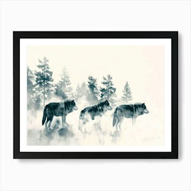 Wolf Tracks - Gray Wolf Art Print