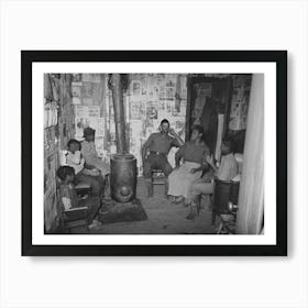 Untitled Photo, Possibly Related To Southeast Missouri Farms, Children Sitting In Living Room Of Shack Home Art Print