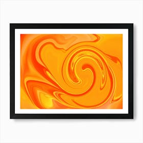 Abstract Orange Swirl painting Art Print