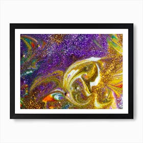 Purple And Gold Swirls 3 Art Print