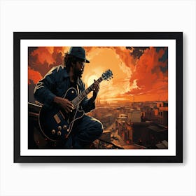 Man Playing Guitar Art Print